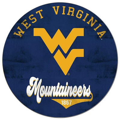 West Virginia Mountaineers 20'' x 20'' Retro Logo Circle Sign