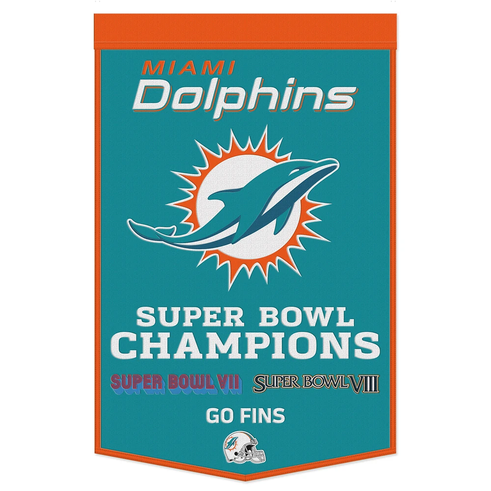 WinCraft Miami Dolphins 24" x 38" Championship Banner