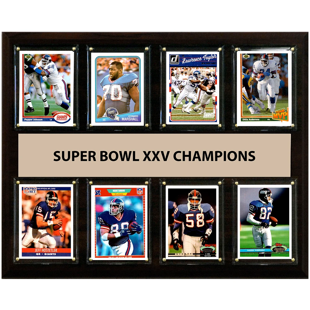New York Giants Super Bowl XXV Champions 12'' x 15'' Plaque