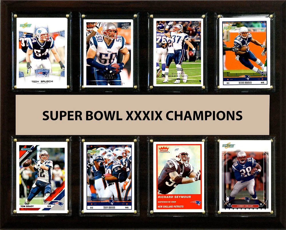 New England Patriots Super Bowl XXXIX Champions 12'' x 15'' Team Plaque