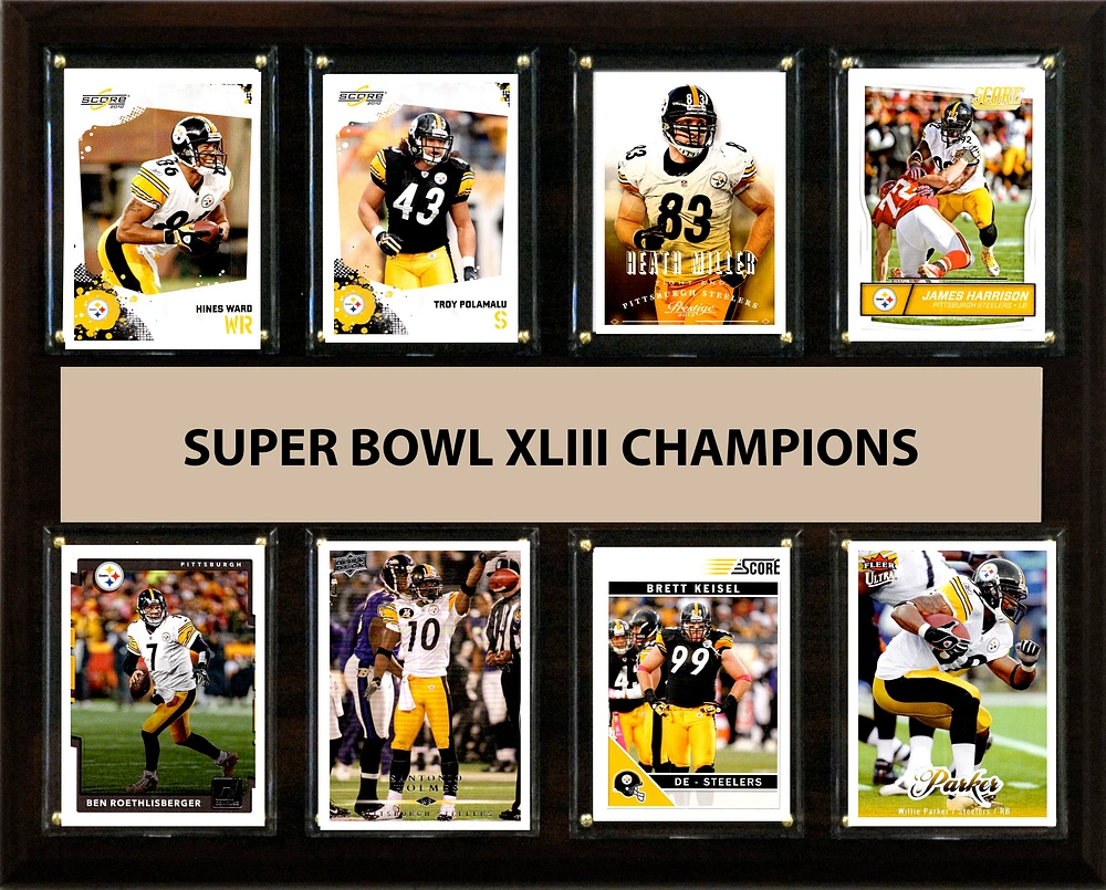 Pittsburgh Steelers Super Bowl XLIII Champions 12'' x 15'' Team Plaque