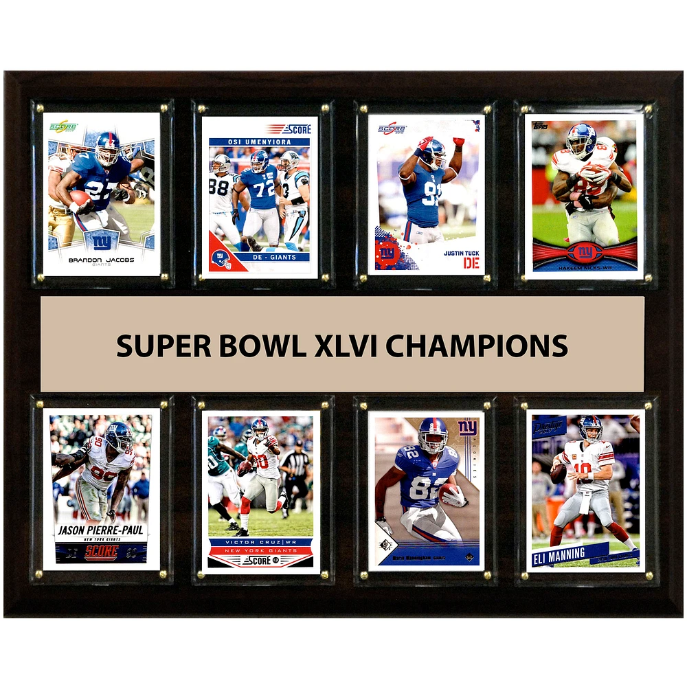 New York Giants Super Bowl XLVI Champions 12'' x 15'' Plaque