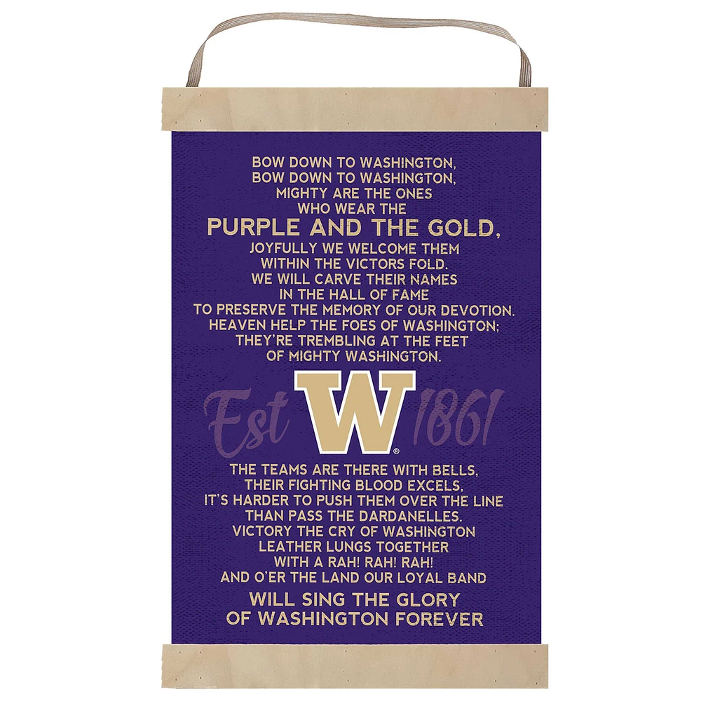 Washington Huskies Fight Song Banner Sign