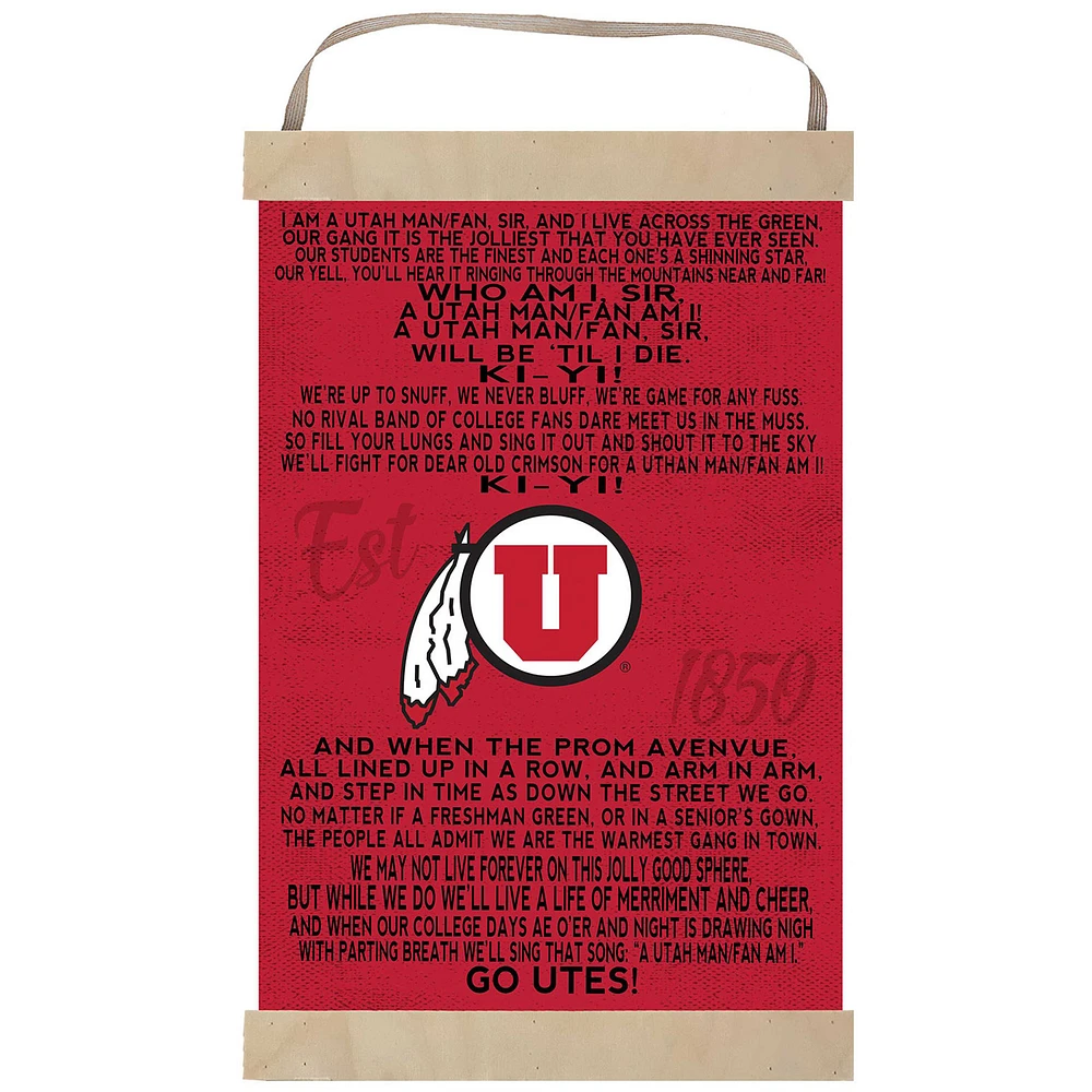 Utah Utes Fight Song Banner Sign