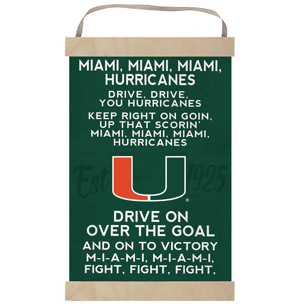 Miami Hurricanes Fight Song Banner Sign