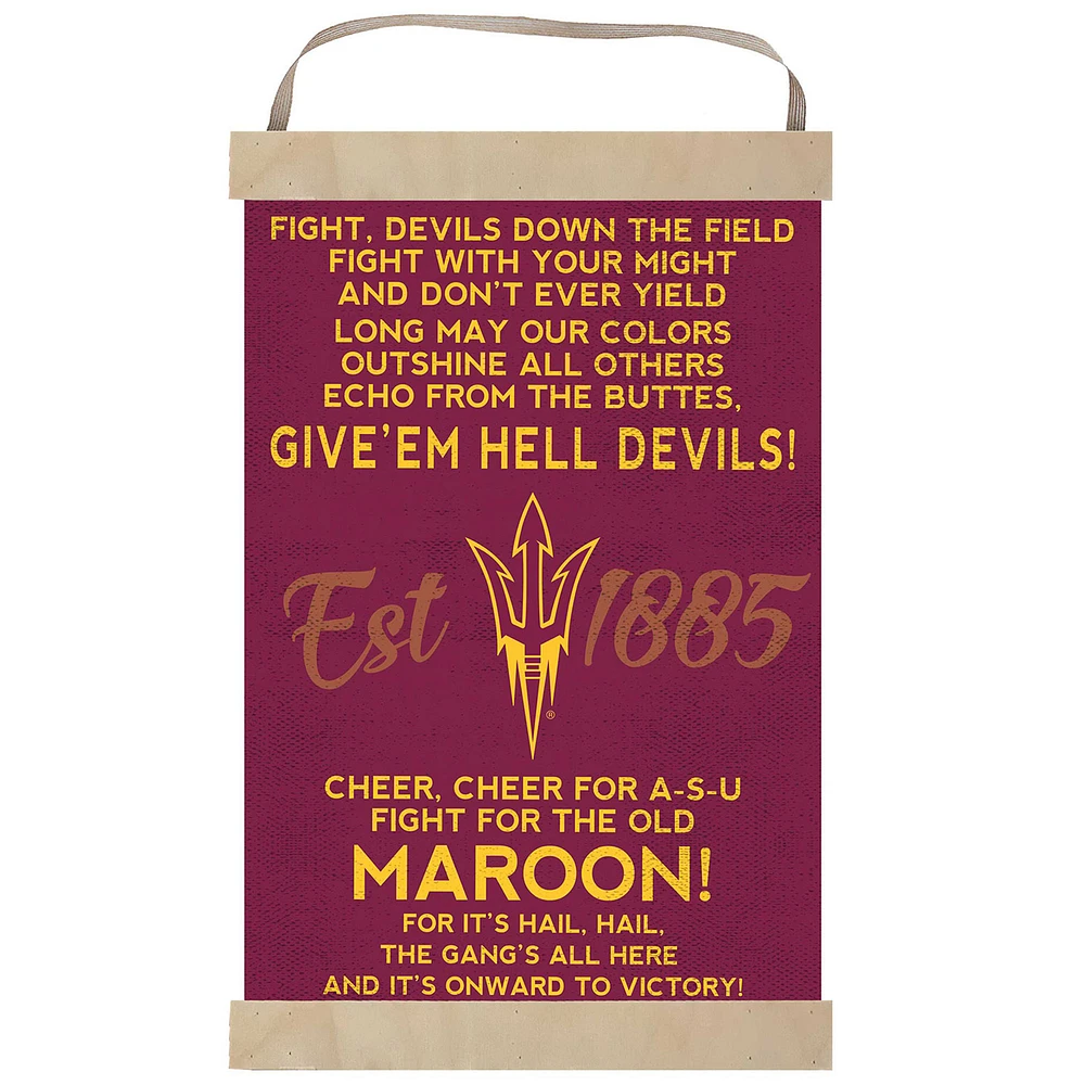 Arizona State Sun Devils Fight Song Banner Sign