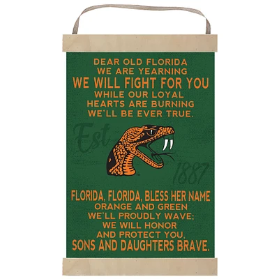 Florida A&M Rattlers Fight Song Banner Sign