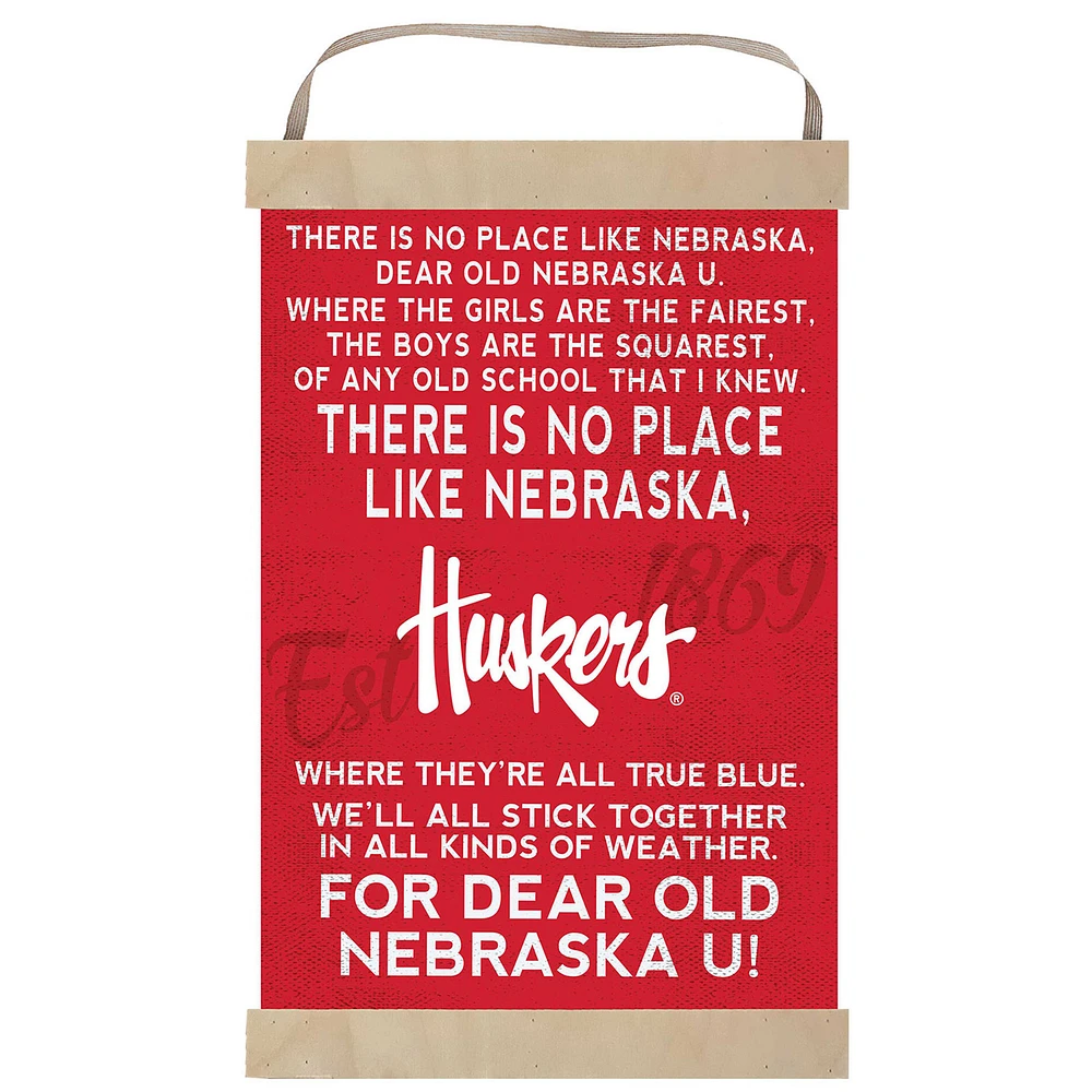 Nebraska Huskers Fight Song Banner Sign