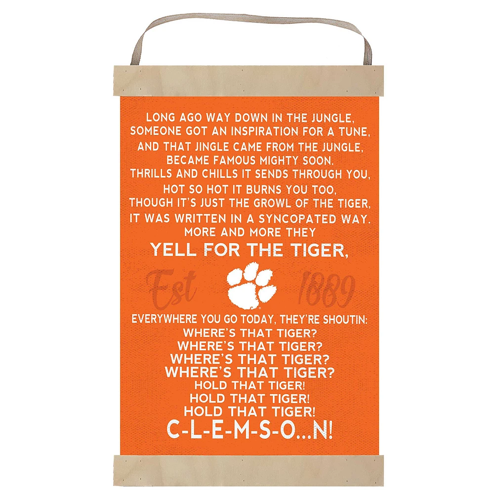Clemson Tigers Fight Song Banner Sign