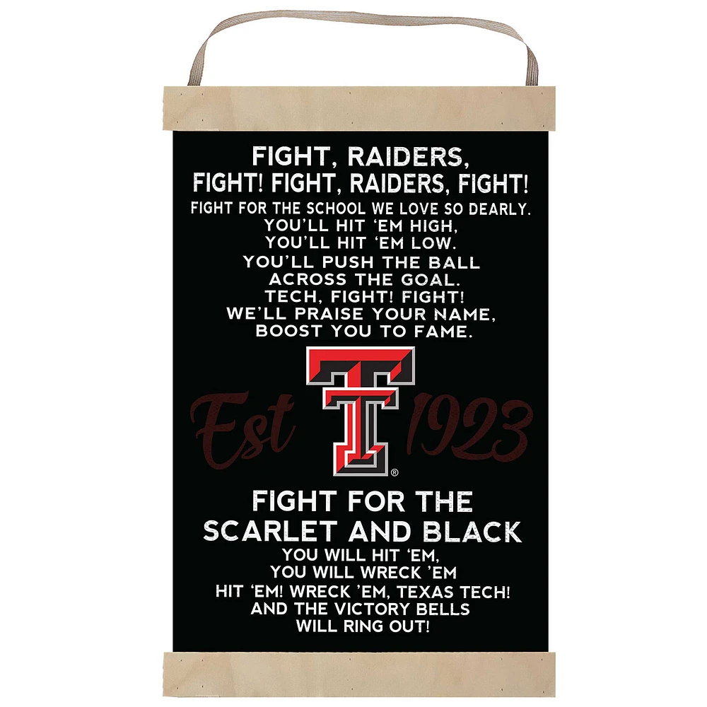 Texas Tech Red Raiders Fight Song Banner Sign