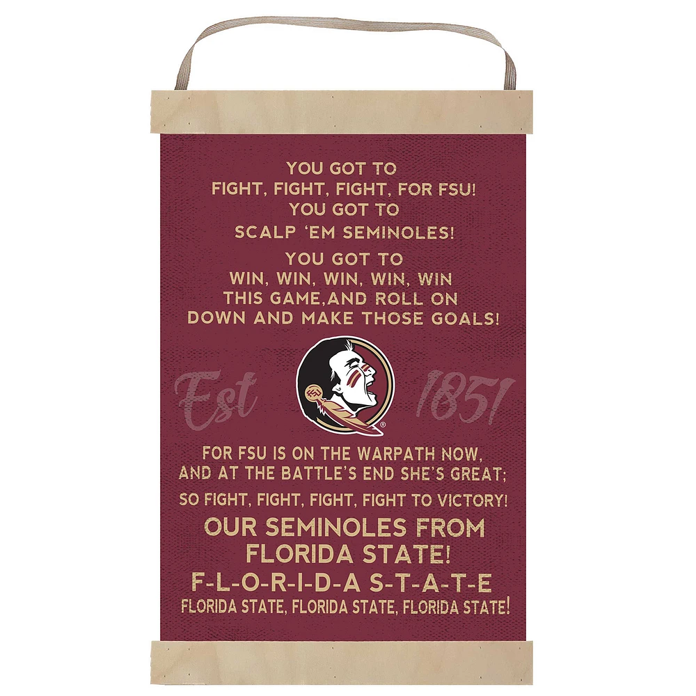 Florida State Seminoles Fight Song Banner Sign