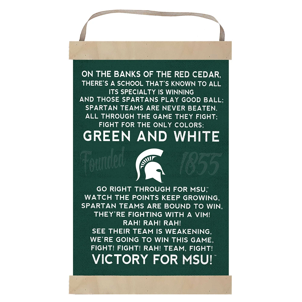 Michigan State Spartans Fight Song Banner Sign