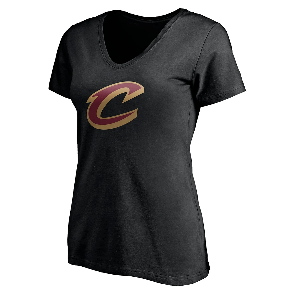 Women's Black Cleveland Cavaliers Primary Team Logo V-Neck T-Shirt
