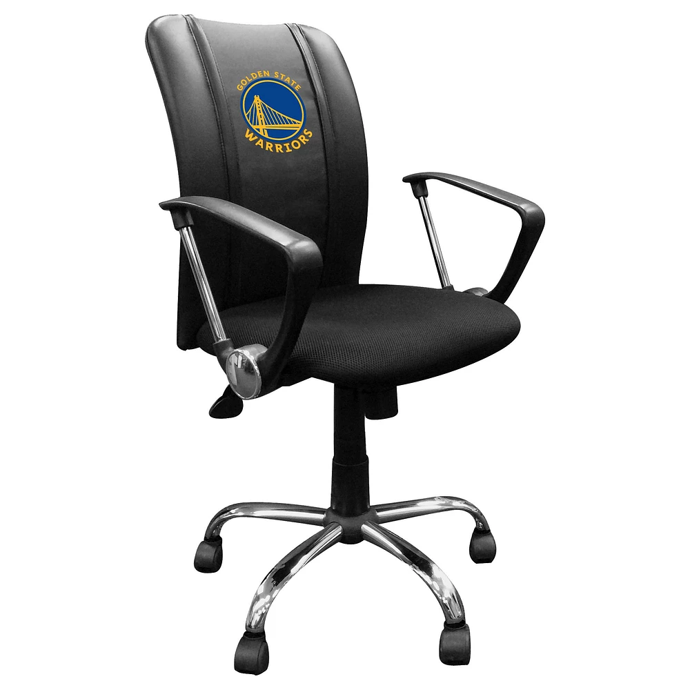 Black Golden State Warriors Logo Curve Task Chair