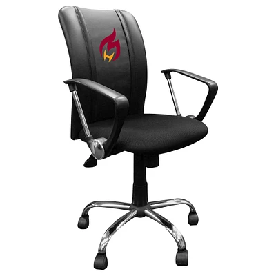 Black Heat Check Gaming Logo Curve Task Chair