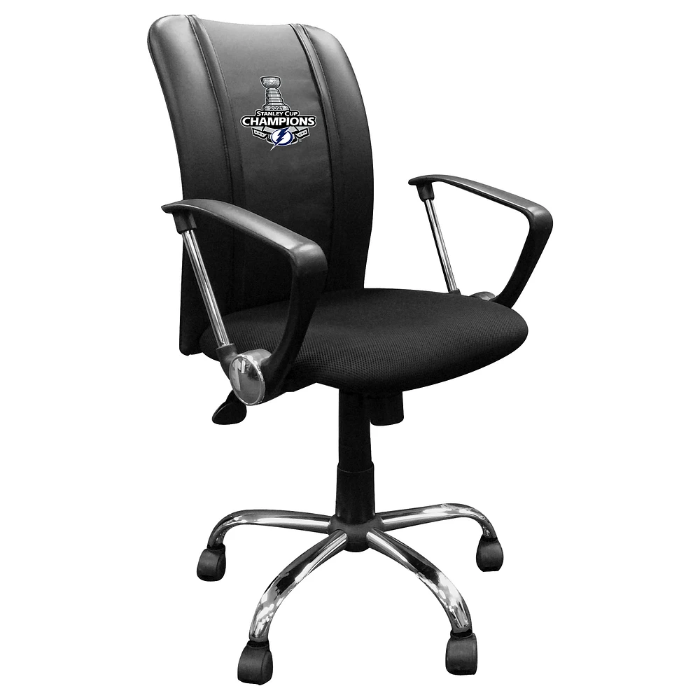 Black Tampa Bay Lightning 2021 Stanley Cup Champions Curve Task Chair