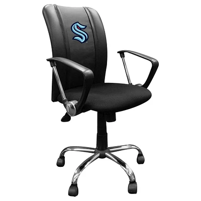 Black Seattle Kraken Primary Logo Curve Task Chair