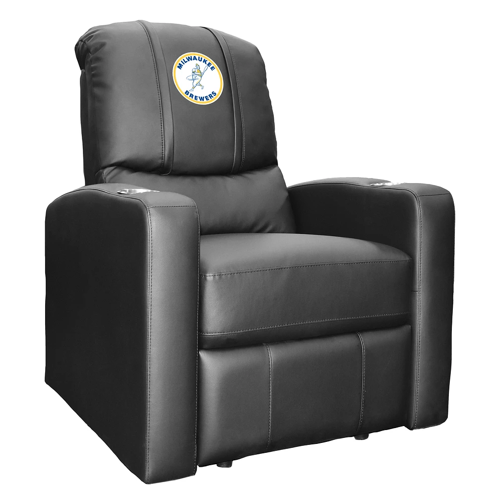 Black Milwaukee Brewers Team Logo Stealth Manual Recliner