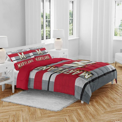 Maryland Terrapins Heathered Stripe 3-Piece Full/Queen Bed Set