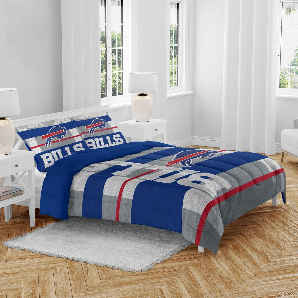 Buffalo Bills Heathered Stripe 3-Piece Full/Queen Bed Set
