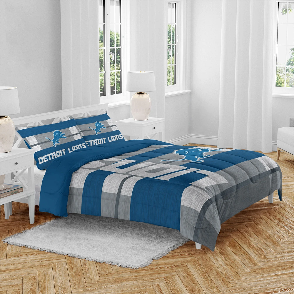 Detroit Lions Heathered Stripe 3-Piece Full/Queen Bed Set