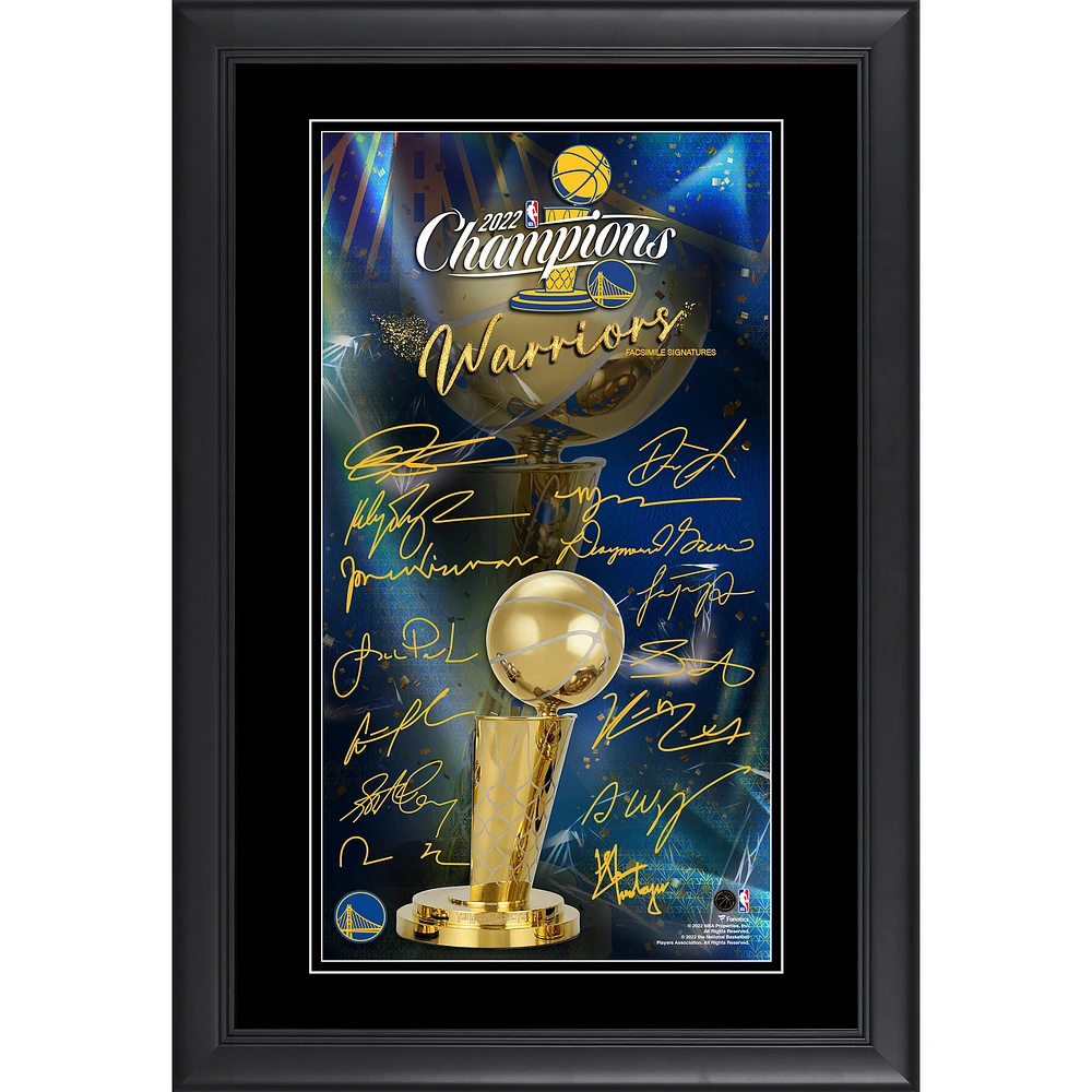 Fanatics Authentic Golden State Warriors 2022 NBA Finals Champions 10'' x 18'' Framed Facsimile Signature Collage