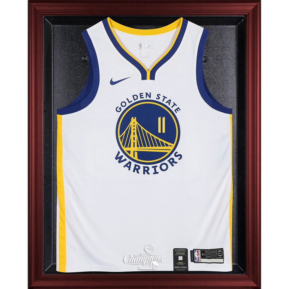 Golden State Warriors 2022 NBA Finals Champions Mahogany Framed Logo Jersey Display Case