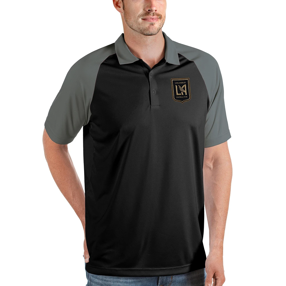 Men's Antigua Black/Gray LAFC Nova Polo