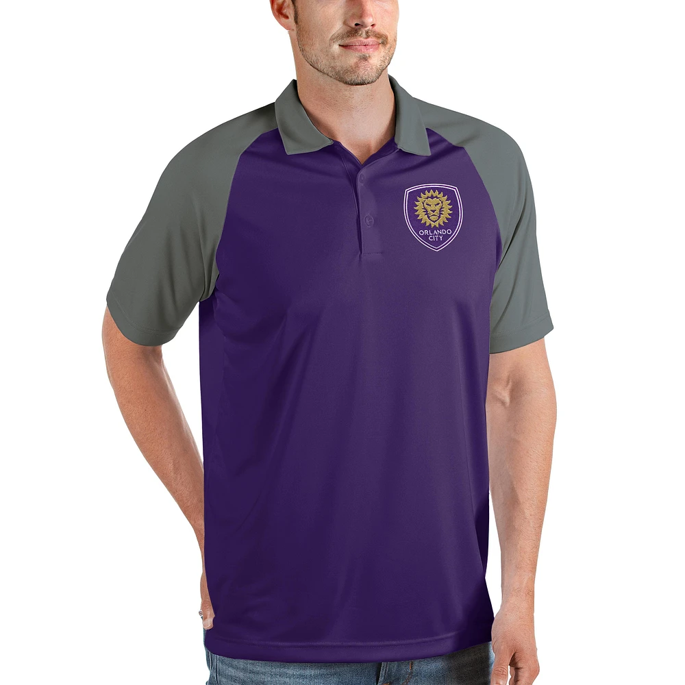 Men's Antigua Purple/Gray Orlando City SC Nova Polo