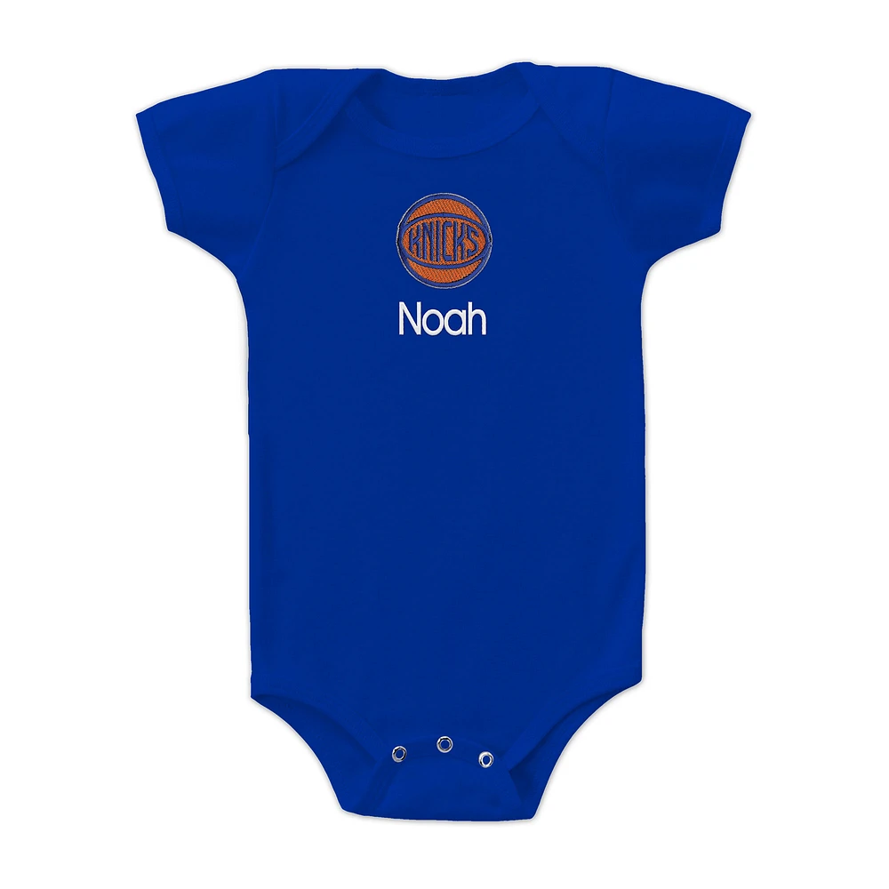 Infant Royal New York Knicks Ball Logo Personalized Bodysuit