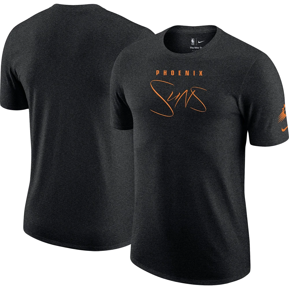 Men's Nike Heather Black Phoenix Suns Courtside Versus Flight Max90 T-Shirt