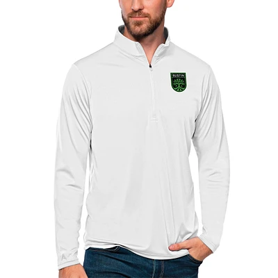 Men's Antigua Austin FC Tribute Quarter-Zip Pullover Top