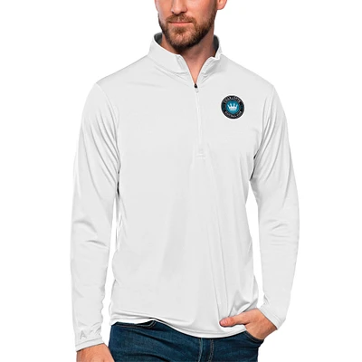 Men's Antigua Charlotte FC Tribute Quarter-Zip Pullover Top