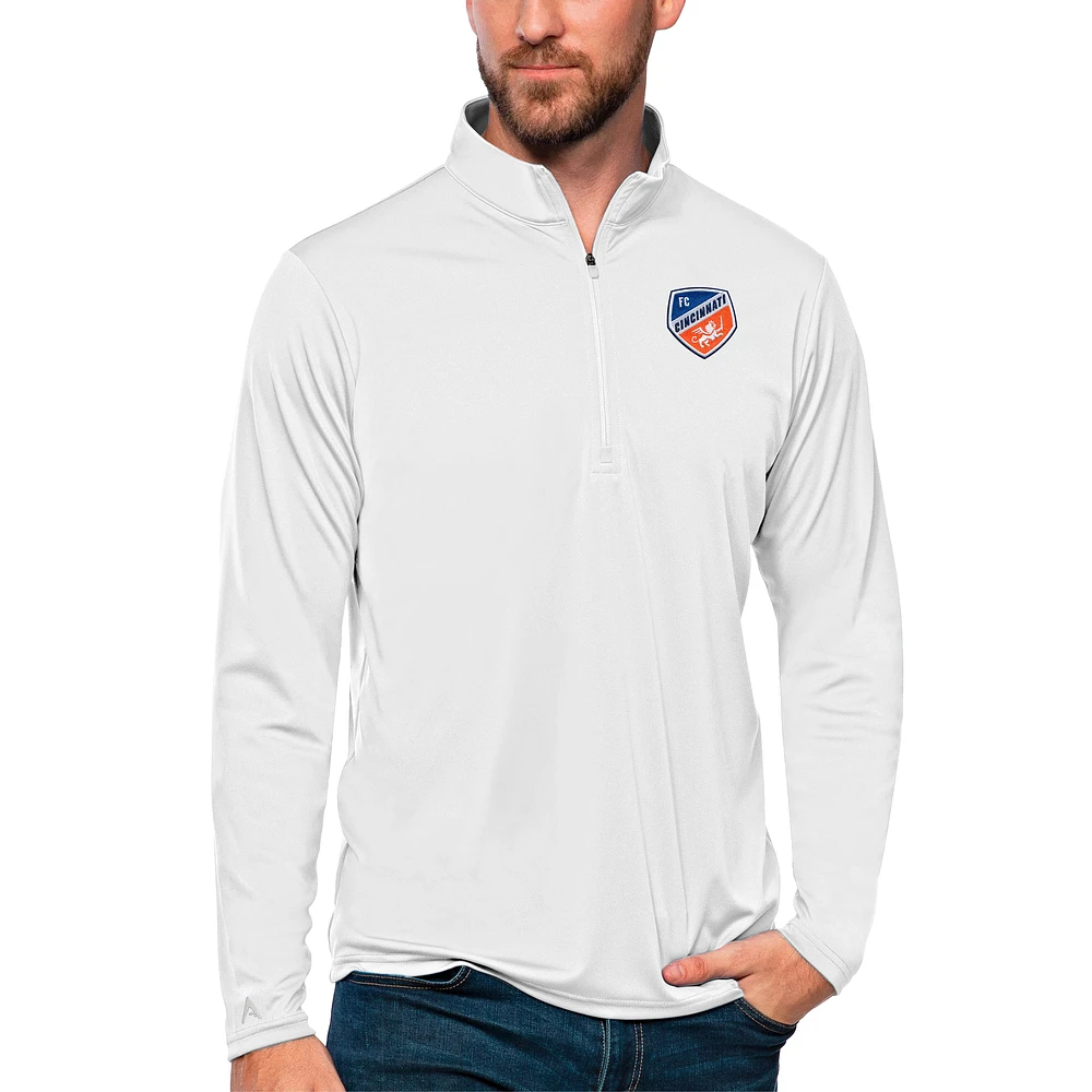 Men's Antigua FC Cincinnati Tribute Quarter-Zip Pullover Top