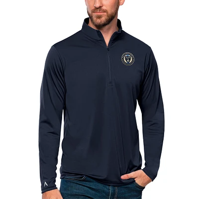 Men's Antigua Navy Philadelphia Union Tribute Quarter-Zip Pullover Top