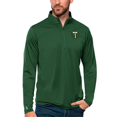 Men's Antigua Forest Green Portland Timbers Tribute Quarter-Zip Pullover Top