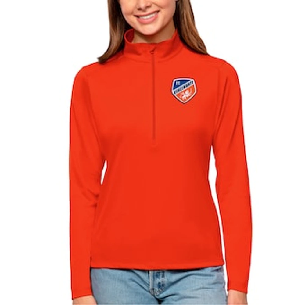 Women's Antigua FC Cincinnati Tribute Quarter-Zip Pullover Top