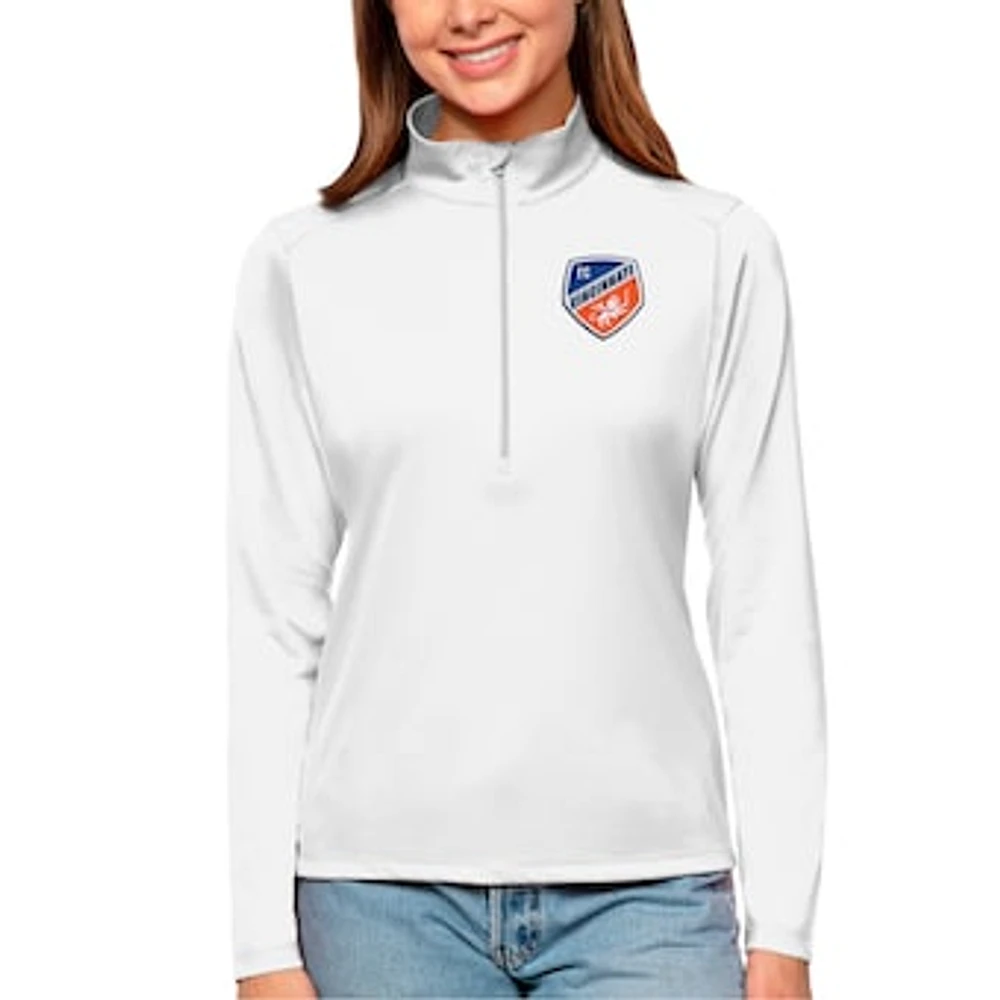 Women's Antigua FC Cincinnati Tribute Quarter-Zip Pullover Top