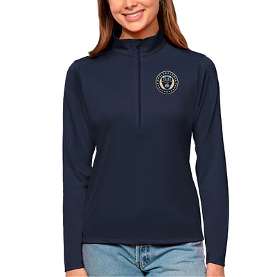 Women's Antigua Navy Philadelphia Union Tribute Quarter-Zip Pullover Top