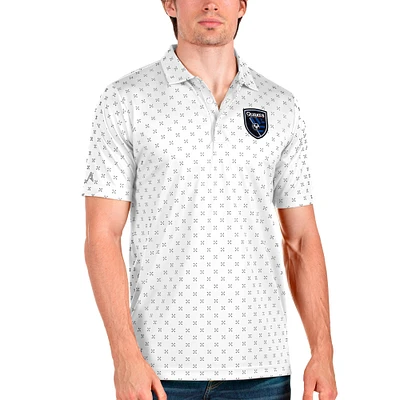 Men's Antigua White San Jose Earthquakes Spark Polo