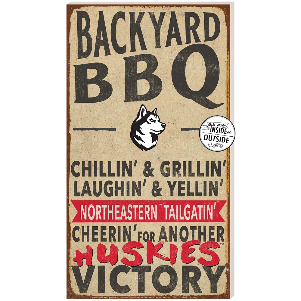 Brown Northeastern Huskies 11'' x 20'' Indoor/Outdoor BBQ Sign