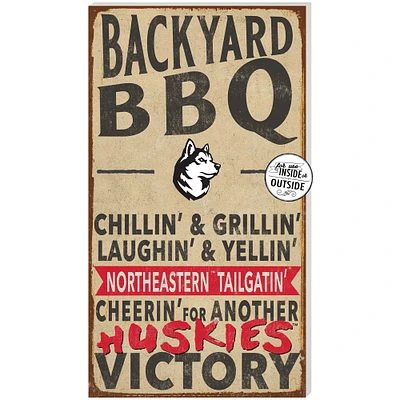 Brown Northeastern Huskies 11'' x 20'' Indoor/Outdoor BBQ Sign
