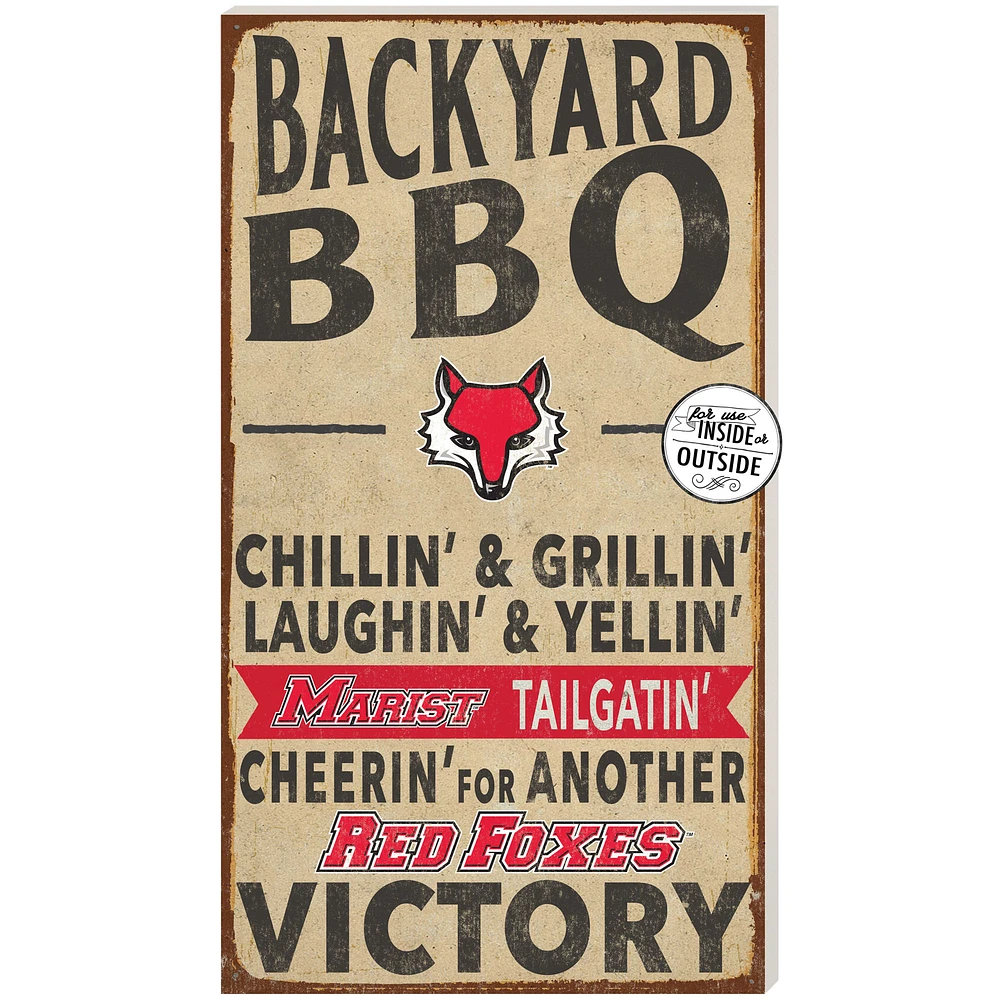 Brown Marist Red Foxes 11'' x 20'' Indoor/Outdoor BBQ Sign