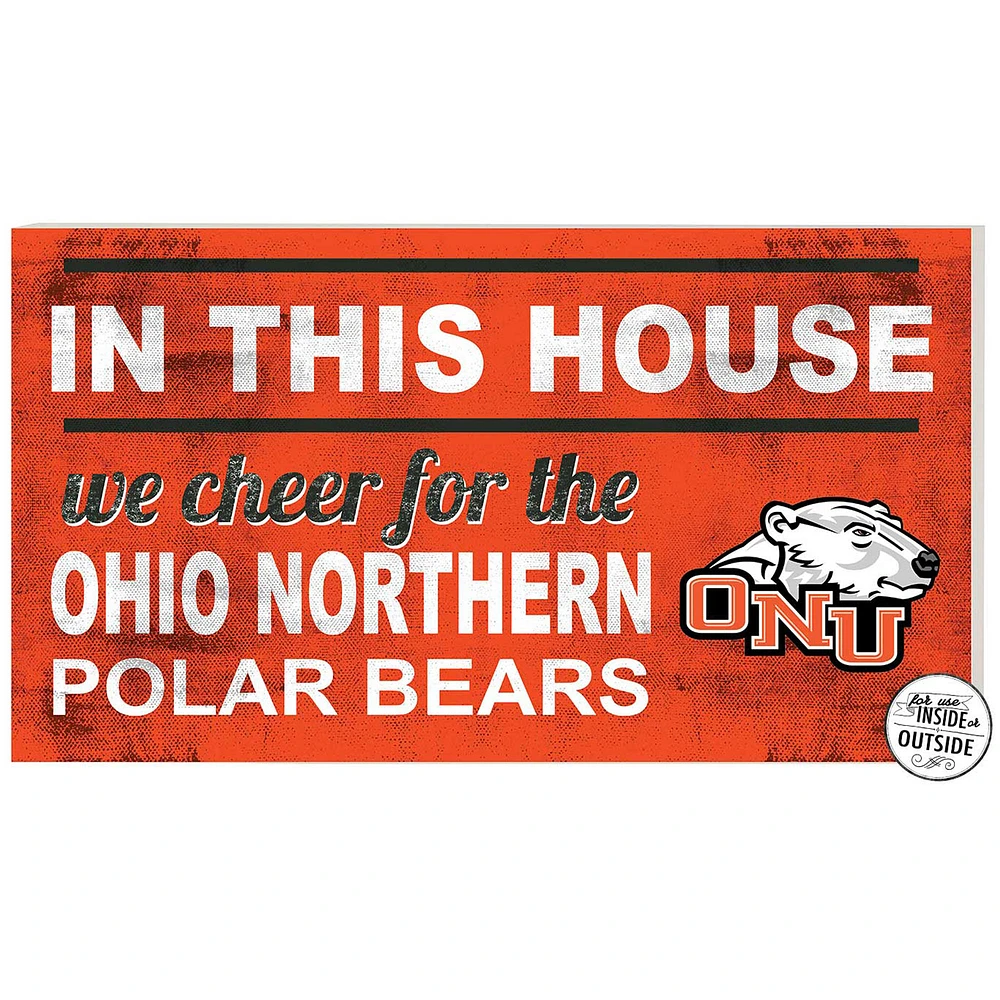 Orange Ohio Northern Polar Bears 11'' x 20'' Indoor/Outdoor In This House Sign