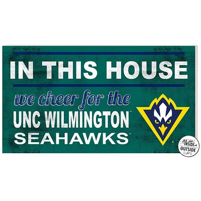 Teal UNC Wilmington Seahawks 11'' x 20'' Indoor/Outdoor In This House Sign