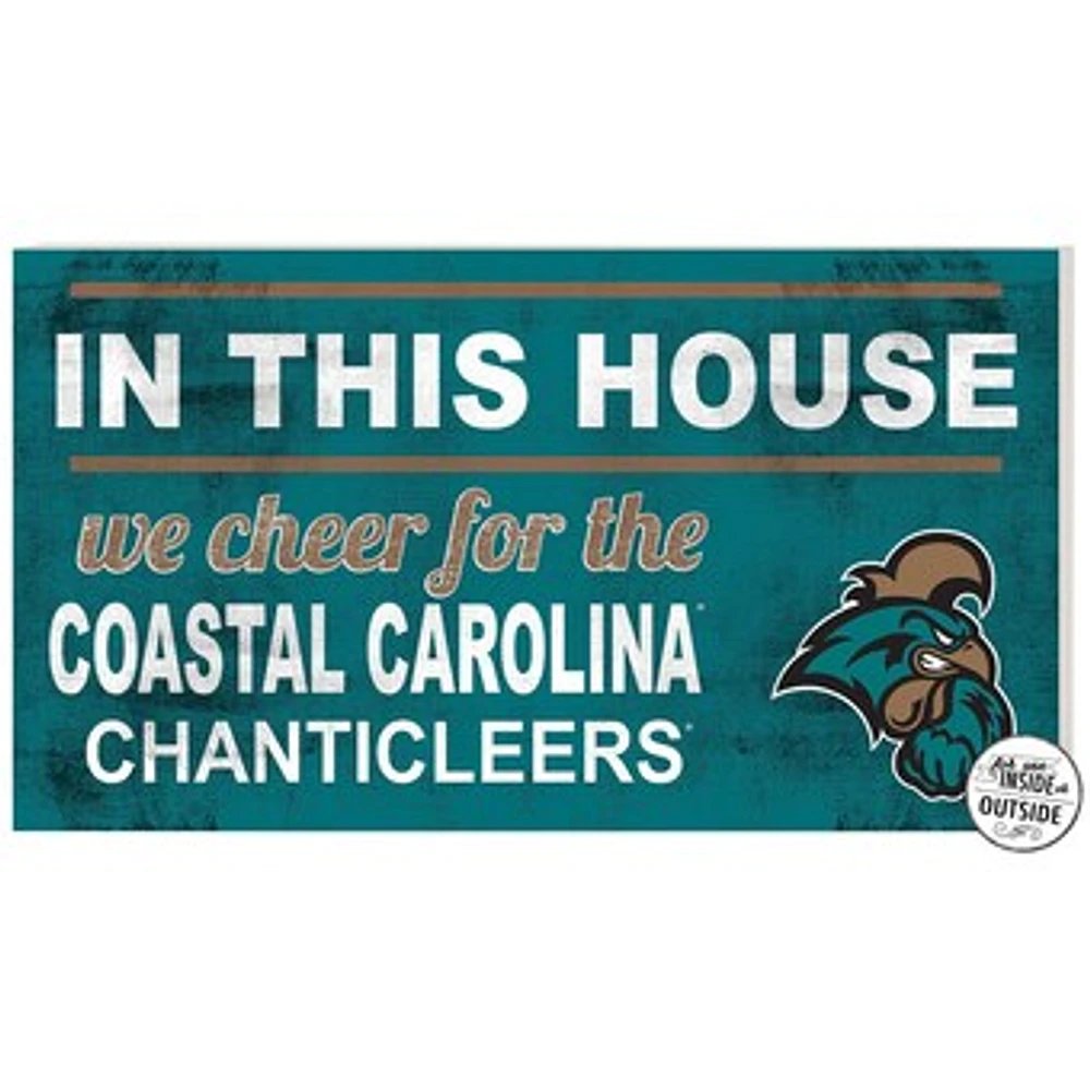 Teal Coastal Carolina Chanticleers 11'' x 20'' Indoor/Outdoor In This House Sign