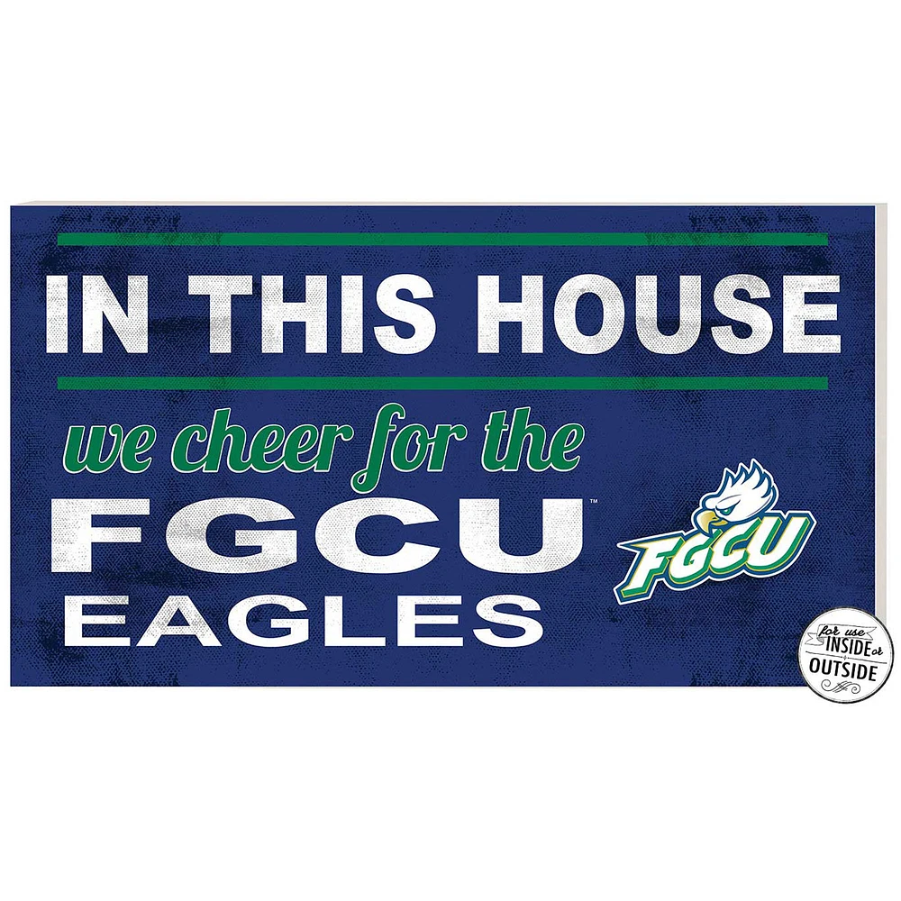 Blue Florida Gulf Coast Eagles 11'' x 20'' Indoor/Outdoor In This House Sign