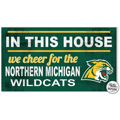 Green Northern Michigan Wildcats 11'' x 20'' Indoor/Outdoor In This House Sign