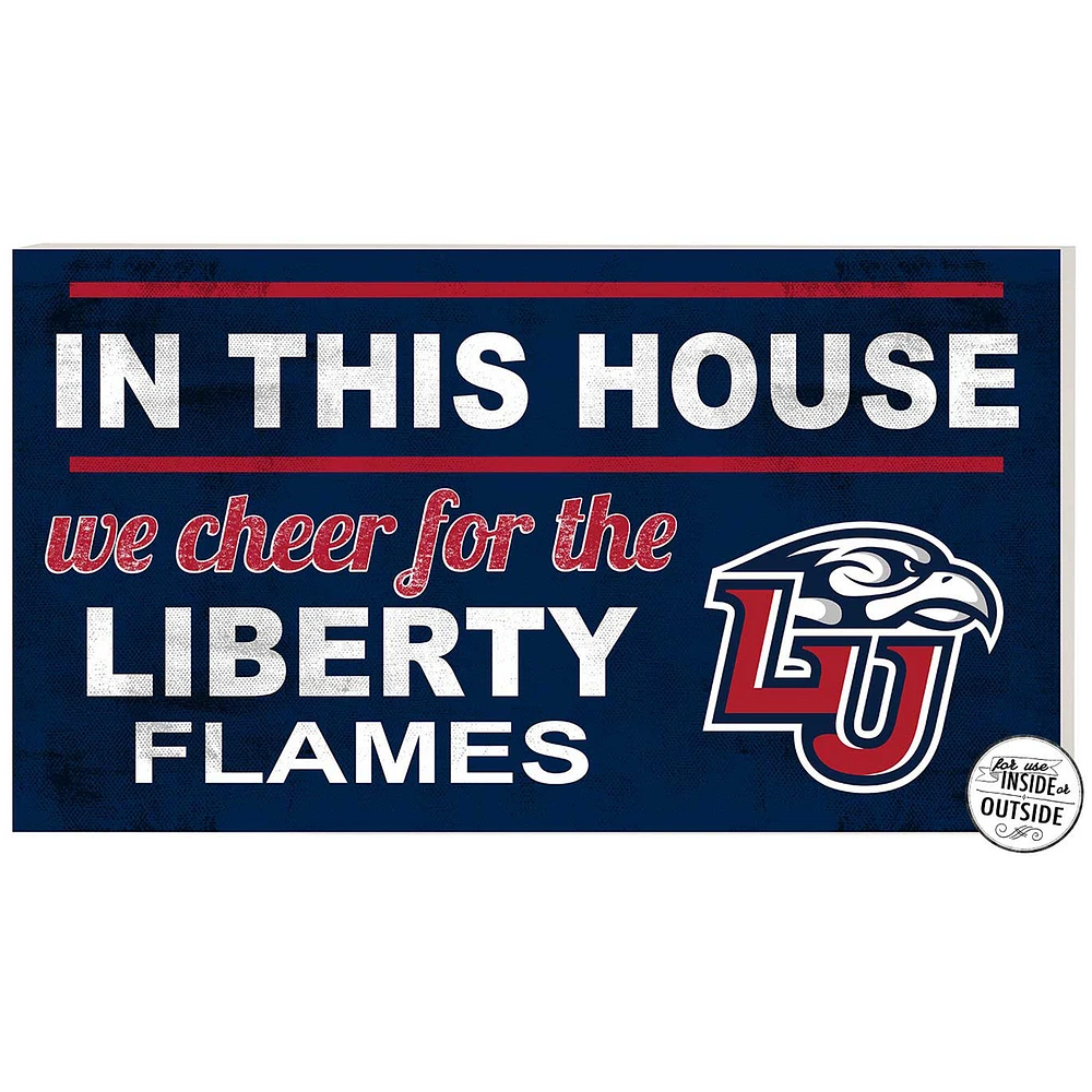Navy Liberty Flames 11'' x 20'' Indoor/Outdoor In This House Sign