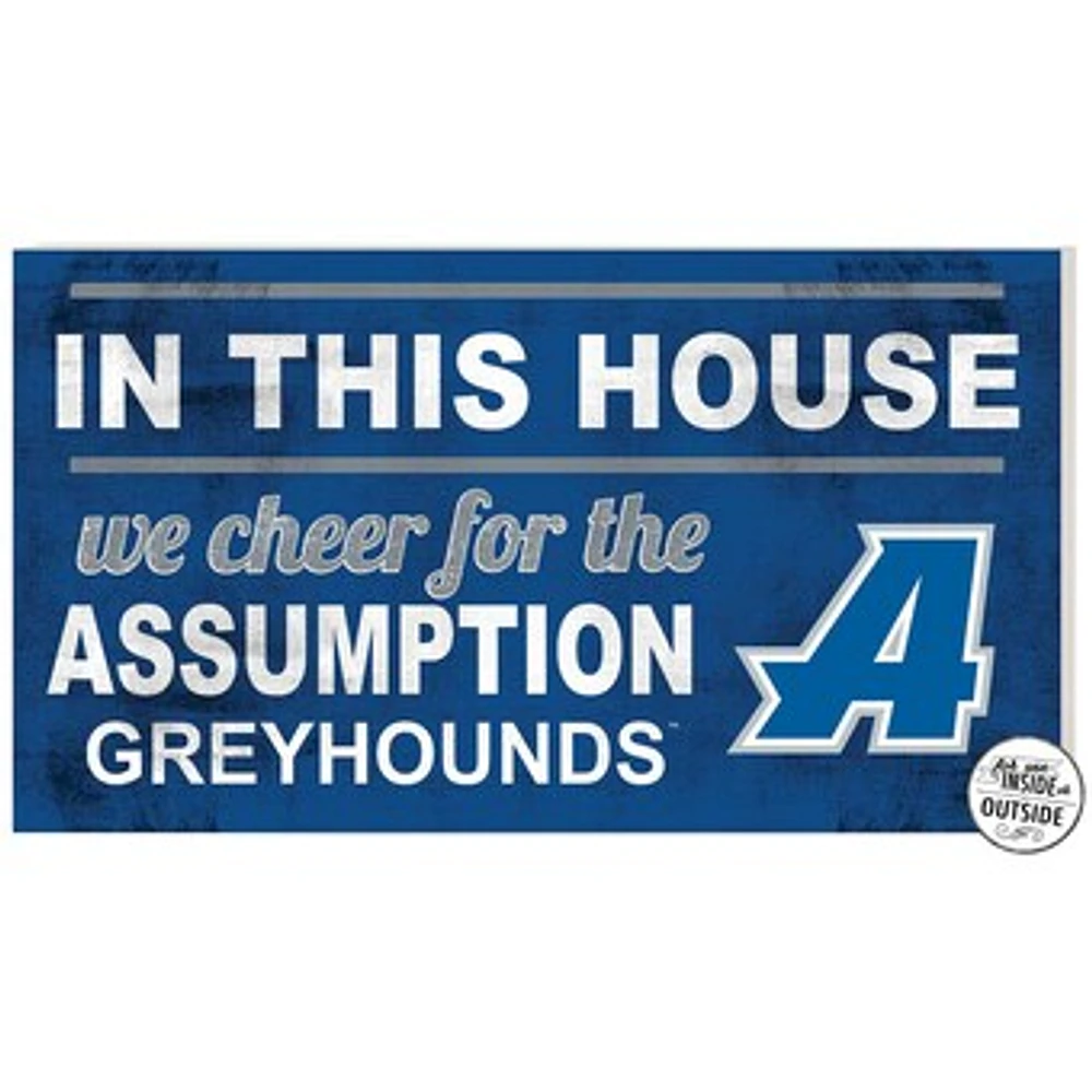 Blue Assumption Greyhounds 11'' x 20'' Indoor/Outdoor In This House Sign